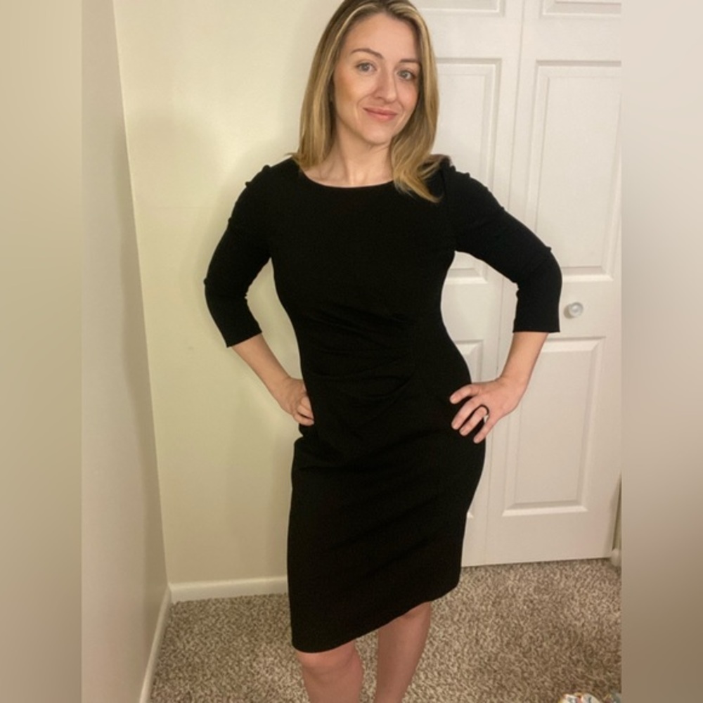NWT Elie Tahari Toni Black Long Sleeve Dress - Size 6